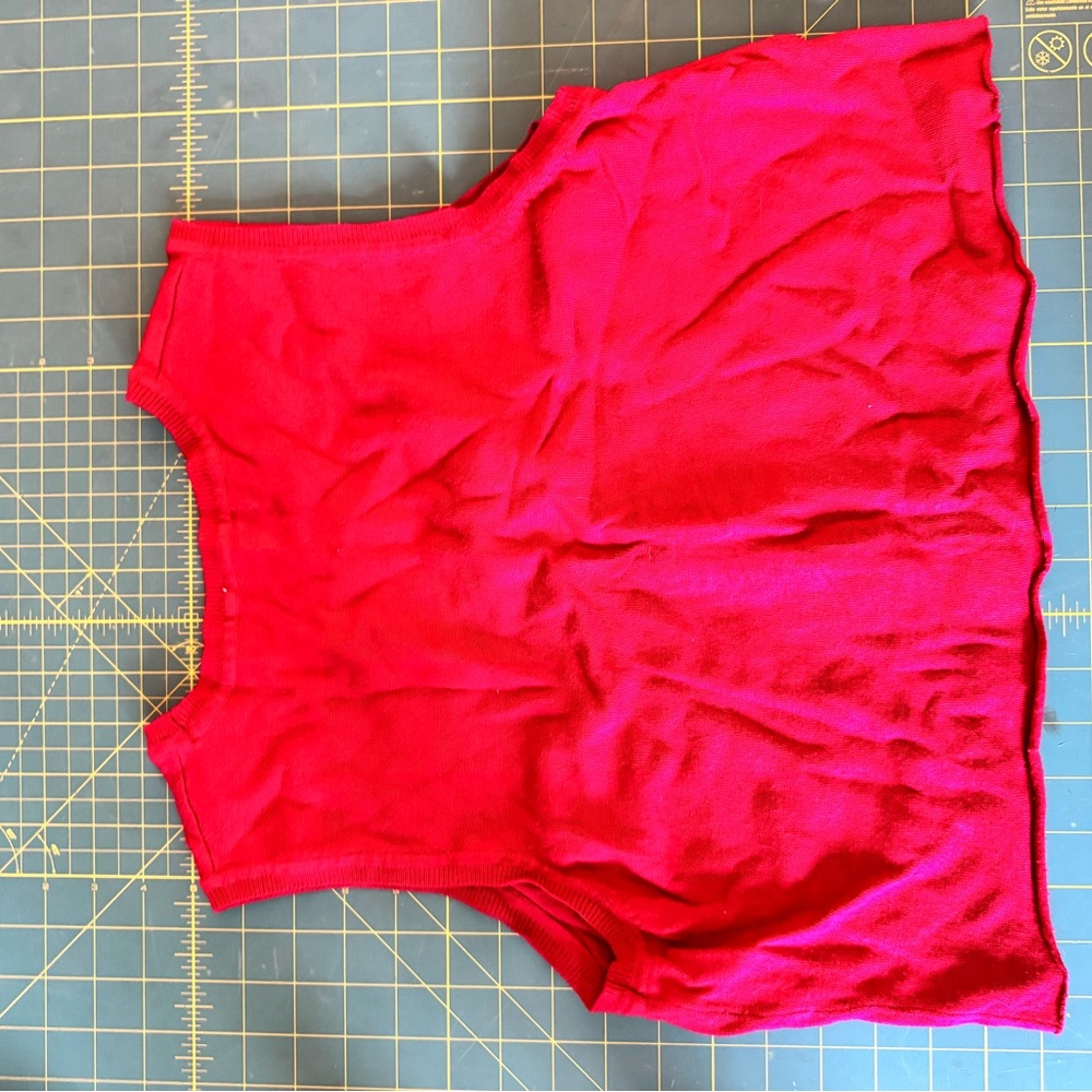 Charter Club Bold Red Knit Sweater Top 90s cute cropped cozy crew neck - Picture 6 of 6